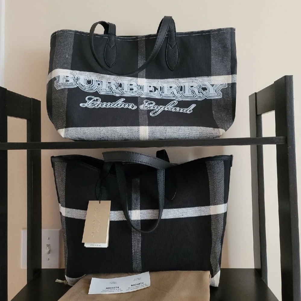 Burberry Black doodle canvas tote NWT